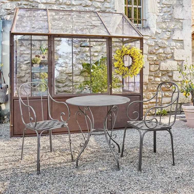 Table et chaises BRIGHT en Fer gris - Salon de jardin Loberon